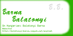 barna balatonyi business card